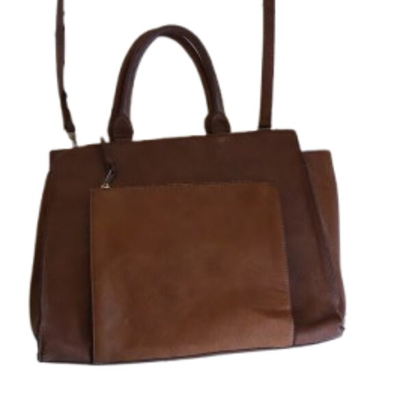 Large Brown  Faux Leather Handbag / Tote - Picture 2 of 8